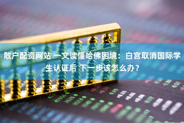 散户配资网站 一文读懂哈佛困境：白宫取消国际学生认证后 下一步该怎么办？